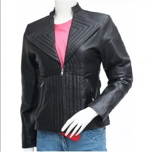 black-quilted-leather-jacket-women Black Quilted Leather Jacket Women - Image 1