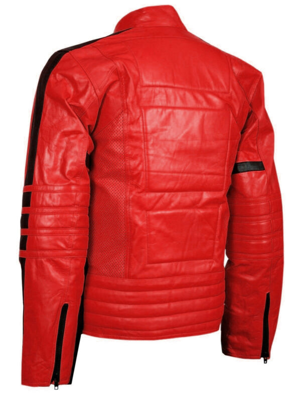 MenBiker Perforated Black Linings Leather Jacket Back