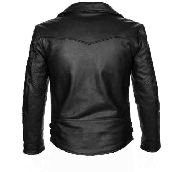 Men Slimfit Black Leather Jacket - Image 2