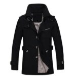Men's Black Color Long Coat