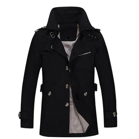 mens-black-color-long-coat Men's Black Color Long Coat - Image 1