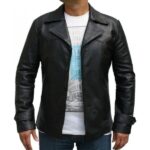 Model wearing men's fashion biker new slim fit jacket