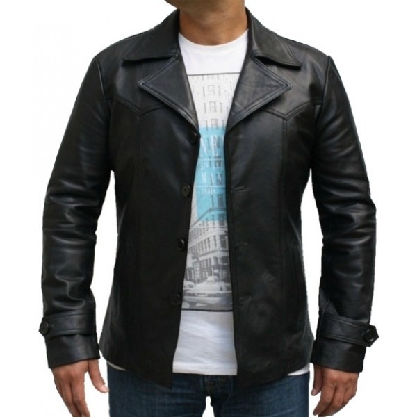 Model wearing men's fashion biker new slim fit jacket Model wearing men's fashion biker new slim fit jacket