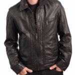 premium leather craftsmanship on men's jacket