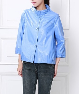new-womens-dark-blue-leather-jacket (2) New Women's Dark Blue Leather Jacket - Image 1