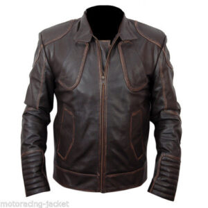 Snow Lockout Distressed Brown Leather Jacket