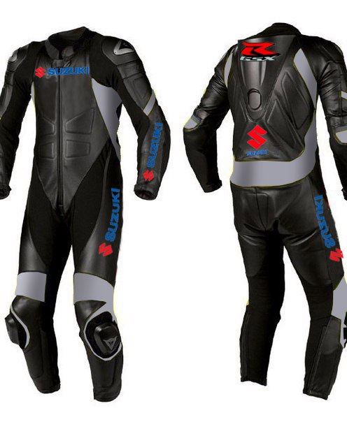 suzuki-motorbike-sport-black-leather-suit SUZUKI Motorbike Sport Black Leather Suit - Image 1
