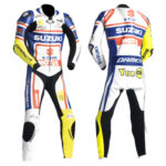 SUZUKI Motorbike Sport White Leather Suit