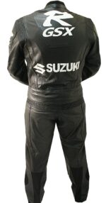 SUZUKI Racing Motorcycle Black Leather Suit - Image 3