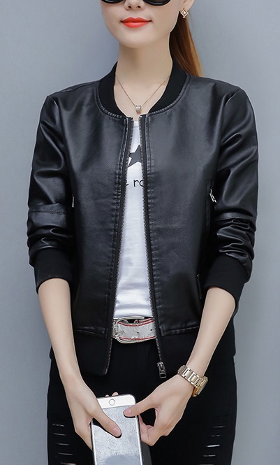 womens-motorcycle-black-color-leather-jacket (1) O-Neck Collar Black Color Leather Jacket - Image 1