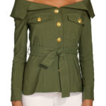 Women's Off Shoulder Green utility jacket