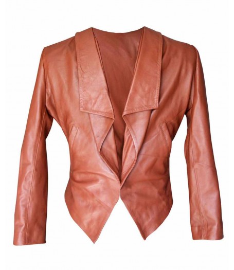 2-broke-girls-brown-caroline-channing-leather-jacket (1) 2 Broke Girls Brown Caroline Channing Leather Jacket - Image 1