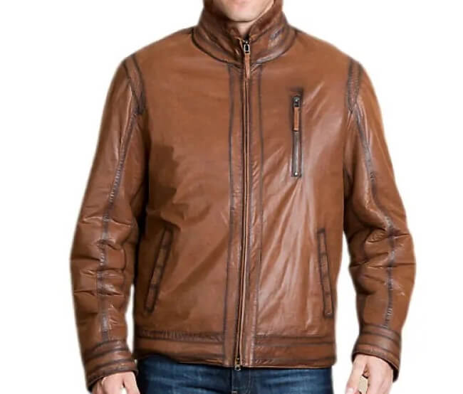 Brad Kroenig Brown Stylish Leather Jacket (1) Brad Kroenig Brown Stylish Leather Jacket