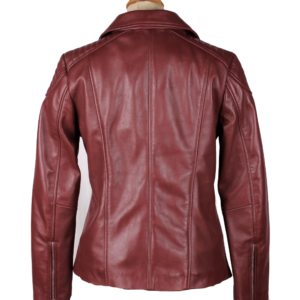 Burgundy Ayla's Biker Style Jacket