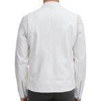 Men’s White Fashion Leather Jacket