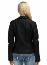 Women's Black Leather Biker Jacket
