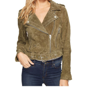 Women's Burnt Sage Color Suede Jacket