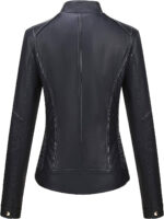 Women's Pallivare Quilted Style Black Leather Jacket