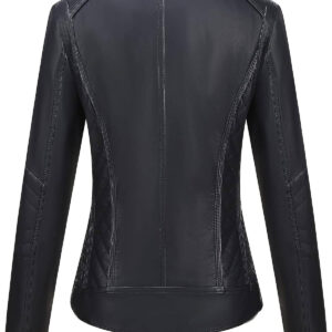 Women's Pallivare Quilted Style Black Leather Jacket