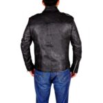 A Long Way Down Aaron Paul Distressed Leather Jacket Back
