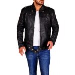 Aaron Paul A Long Way Down Distressed Leather Jacket