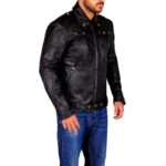 A Long Way Down Aaron Paul Distressed Leather Jacket side