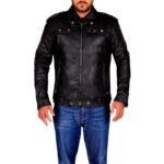 A Long Way Down Aaron Paul Distressed Leather Jacket