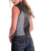Black Athena Centered Closure Leather Vest