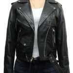 Black Womens Genuine Leather Jacket