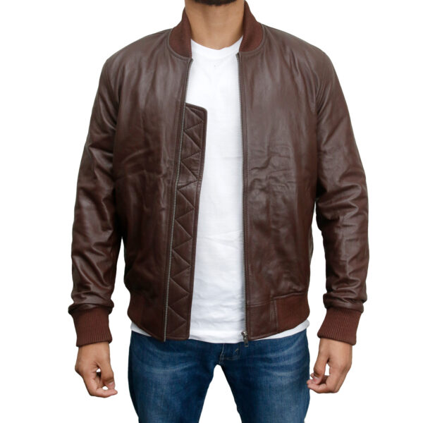 Classic Bomber Soft Italian Nappa Leather Jacket - Image 3