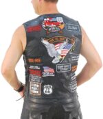 Deluxe Multi-Patch Leather Vest - Image 2