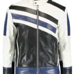 Men Navy White Classic Jacket