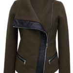 The Funnel-Neck Jacket In Olive