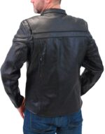 Back view leather biker jacket with vents