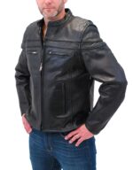Durable naked leather riding jacket for men