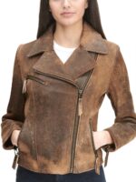 Vintage Asymmetrical Break Distressed Leather