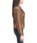 Vintage Asymmetrical Break Distressed Leather Side