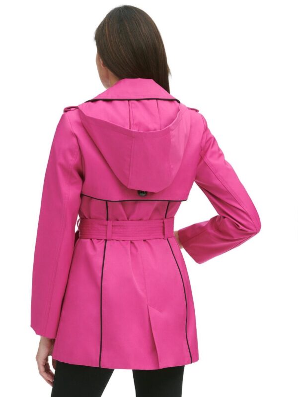 Women's Bonded Hot Pink Trench Coat - Image 3