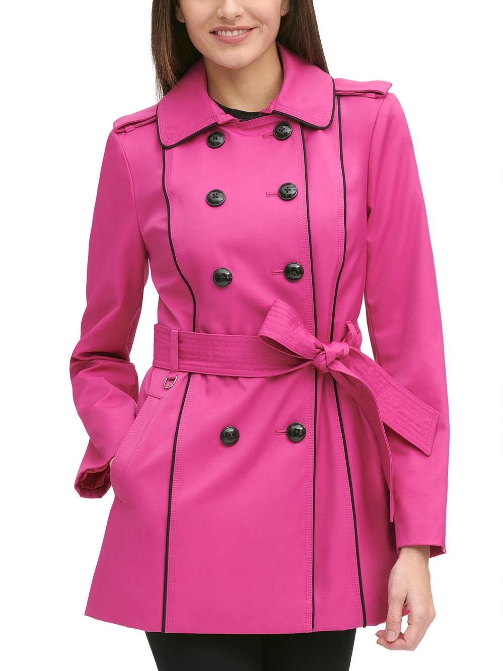 Trench Coat Pink Bonded Technical Cotton