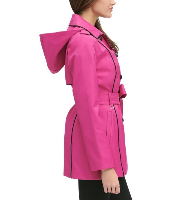 Women's Bonded Hot Pink Trench Coat - Image 2