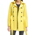 Women's Bonded lemon Color Trench Coat
