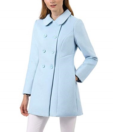 womens-collar-double-breasted-long-blue-trench-coat (2) Women's Collar Double Breasted Long Blue Trench Coat - Image 1