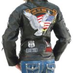 Women's Motorcycle Jacket With Patches