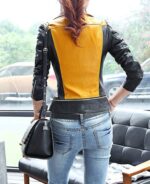 Yellow Women’s Biker Leather Jacket