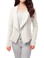 Women's Open Front Ivory Blazer Jacket