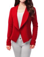 Women's Open Front Red Blazer Jacket