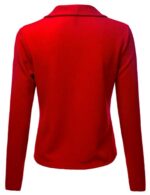 Women's Open Front Red Blazer Jacket - Image 2