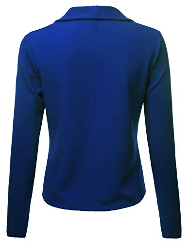 womens-open-front-royal-blue-blazer-jacket (2) Women's Open Front Royal Blue Blazer Jacket - Image 2