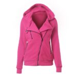 Women's Zipper Long Sleeved Pink Jacket