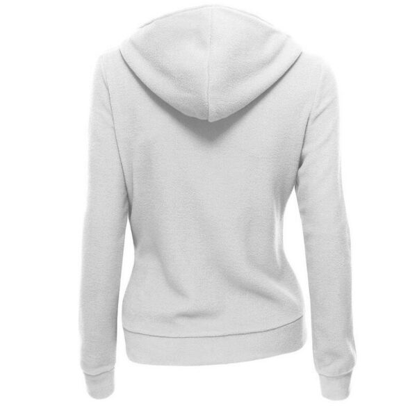 Women's Zipper Long Sleeved White Jacket - Image 2